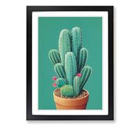 Cactus Cacti Kitsch Framed Print | A2 Black Framed Wall Art | Ready to Hang | Modern Nature Picture | Living Room Bedroom Lounge Office