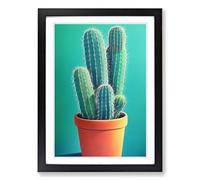 Cactus Cacti Potted Framed Print | A2 Black Framed Wall Art | Ready to Hang | Modern Nature Picture | Living Room Bedroom Lounge Office