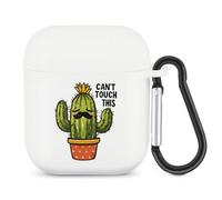Cactus Can't Touch This Compatible with Airpods 1/2 White-style | Case Protective Cover Keychain TPU