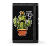 Cactus Can't Touch This Men Trifold Wallets with Card Holders Keychain Slim Purse Money Clip for Women