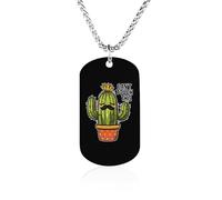 Cactus Can't Touch This Women's Pendant Necklace for Men Silver Chain Customizable Jewelry Dog Tag Necklaces