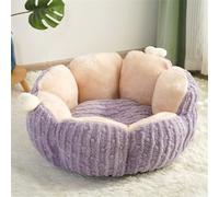 Cactus Cat Beds for Indoor Use - Cute Thick Filling Fluffy Plush Round Pet Nest Non-Slip Cozy Calming Cats and Dogs Bed Thick Warm Sleeping Mat for Autumn Winter Home (Purple,23.62IN)