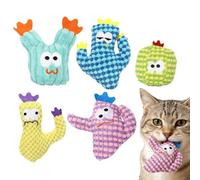 Cactus Cat Toy Set 5 Pack Plush Kick Self Play Teething Balls | Soft Cactus Shaped Toys With Catnip For Kicking, , And Solo Play. Great For Health And Indoor Exercise.