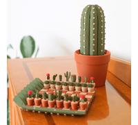 Cactus Chess Board Set, 32PCS Roll-Up Portable Cactus Travel Chess Board, 3D Printed Plant Design Chess, Fun Chessboard Table Ornaments for Plant Lovers