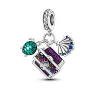 Cactus Coffee Flower Dream Catcher Fish Sun Moon Star Evil Eye Charm Bead Pendant 925 Sterling Silver Compatible With Pandora Charm Moments Bracelet (Pirate Trasure Sea Shell Turtle Ocean)