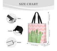 Cactus Desert Basic Models Tote Bag With Zipper With Inner Pockets,Laptop Work Tote Bag For Sport,Travel