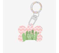 Cactus Desert Printing Dog Tag Bone Shaped Double Sided Pattern Dog Id Tags Bone Shaped Pet Name Tags Dog Collar Tags