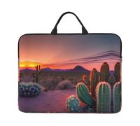 Cactus Desert Sunset Print 14in Laptop Case Sleeve Bag â€“ Portable Handle, Business Travel, Commuting, Accessory Pocket