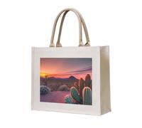 Cactus Desert Sunset Print Eco-Conscious Tote Bag Unisex Large Reusable Everyday Office Shopping Beach Travel