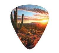 Cactus Desert Sunset Print Guitar Pick Comfortable Feel, Clear Sound, Multiple Thicknesses For Varied Tones