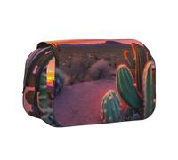 Cactus Desert Sunset print Makeup Cosmetic Bag Stationary Kawaii Pencil Box Pouch Gadget Organizer Bag with Zipper