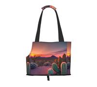 Cactus Desert Sunset Print Pet Tote Bag,Single Shoulder Carrier, Pet Travel Handbag For Small Dogs & Cats Outings