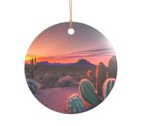 Cactus Desert Sunset Print Wedding Gift Ideas for Couples, A Just Married Acrylic Christmas Tree Ornament