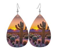 Cactus Desert Sunsets Print Drop Earrings, Costume Accessories Dangle Earrings For Women Holiday Present