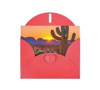 Cactus Desert Sunsets Printing Holiday Happy Birthday Cards Gift With Envelope And Note Tag For Women Men Wife Mom Husband