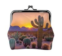 Cactus Desert Sunsets Printing Minimalist Travel Wallet, Small Storage Pouch for Hiking Trips and Outdoor Excursions