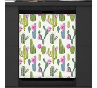 Cactus Dishwasher Magnetic Cover Kitchen Decor Cactus Succulent Floral Front Dishwasher Refrigerator Magnetic Cover Sticker Appliance Decorative Cover 23 x 26 Inches
