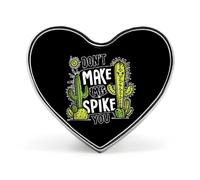 Cactus Don't Make Me Spike You Heart Shaped Enamel Brooch Pin Button Badges Decoration Hat Clothing Bag Accessories Gift Crafts