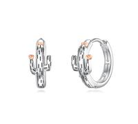 Cactus Earrings Sterling Silver Cactus Huggie Hoop Earrings Plant Western Jewellery for Women