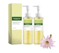 Cactus Exfoliating Cleansing Oil, Gentle Pore Refining Makeup Remover with Cactus Extract & Fruit Peel Particles, Lightweight for Double Cleansing, Daily Gentle Face Wash, Korean Skincare (2Pc)