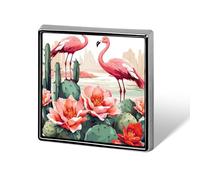 Cactus Flamingo Rose Flowers Cartoon Blue Peacock Lapel Pin for Men Women Square Fashion Brooch Pin - Cute Enamel Badges, Aluminum Alloy Metal Pinback for Hats, Shirts, Bags, Jackets & Accessories