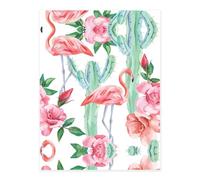 Cactus Flamingo Rose Flowers Printing Stylish Crystal Stickers,Resin Aesthetic Stickers for Laptop,Skateboard,Water Bottle,Scrapbook
