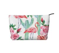 Cactus Flamingo Rose Flowers Versatile Corduroy Makeup Bag – Toiletry Organizer & Cosmetic Bag – Soft, Durable & Travel-Friendly