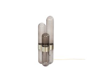 Cactus floor lamp smoky grey/ brass with fixed LED 1600lm Pulpo - 8200GBR