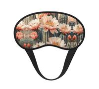 Cactus Floral Bloom Elastic Band Eye Mask for Sleeping, Blackout Sleep Mask Block Light, Comfortable Travel Nap