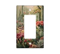 Cactus Floral Light Switch Cover Plates/Outlet Covers, Peach Desert Blooms for Wall Decor, Thermoplastic Wall Plates, Standard Size Single Rocker