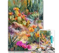 Cactus Flower 1000 Pieces Jigsaw Puzzles For Teens And Adults,Stress Reliever Difficult Challenge Enhance Love between Couples 38x26cm