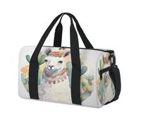 Cactus Flower Alpaca Llama Sport Duffel Bags for Kids Girls Boys Women Men Overnight Weekender Travel Bag Tote Carry Gym Casual Duffel Bags