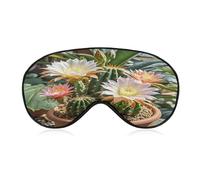 Cactus Flower Pot Eye Mask Sleep Mask for Side Sleeper Women Men Pressure-Free & Light Block-Out Blindfold Soft Comfortable Eye Covers Breathable Blindfold Adjustable