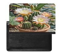 Cactus Flower Pot Passport Holder Passport Cover Protector Essentials with Credit Card Slots for Women Men