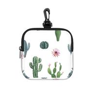 Cactus Flower Succulent Cacti, Square Zipper Storage Bag, Neoprene Coin Purse, Small Wallets, Change Pouch, Change Purse