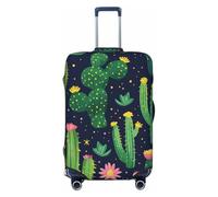 Cactus Flower Tropical Leaf Luggage Cover Elastic Suitcase Protector Ftis 18-21 Inch Suitcase Cover for Luggage