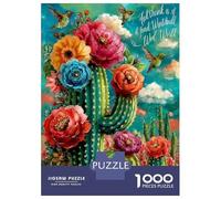 Cactus Flowers 1000 Piece Jigsaw Puzzle Paper for Adults Hummingbirds Relax 52x38cm/1000pcs