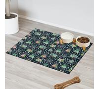Cactus Geometry Pet Feeding Mat for Cat Dog Water Bowl Food Mats Tropical Cactus Pet Feeding Mats Absorbent Nti-Slip Contain Spills Protects Floors Placemat 60.9 x 81.2 cm