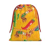 Cactus Hat And Chili Pepper Print Gift Drawstring Bag Reusable Pouch Party Favors Birthdays Weddings Daily Sack