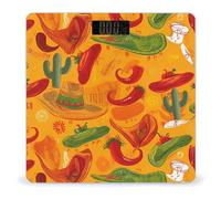 Cactus Hat and Chili Pepper Scale for Body Weight Bathroom Weighing Scale with Large LCD Backlight Display Weight with High Precision Measures Weight Up to 180kg