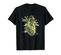Cactus Heart Shirt Nature Desert Cactus Anatomical Heart Value Graphic T-Shirt