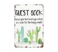 Cactus Home Wall Art Sign, Succulent Cactus Marriage Advice For Bride Wedding Anniversary 12x16 Inches