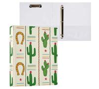 Cactus Horseshoe Green 3 Ring Binder 1.5 Inch Ring Binders with Clear View Binder Organizer for School Home Office Supplies, 200 Sheets Capacity, Fit A4 Letter Size Paper, 2 Pack