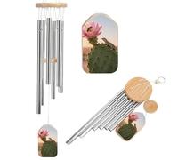 Cactus in Bloom Wind Chimes for Outside Memorial Tuned Outdoor Windchimes Large Garden Decor Wind Chime with Melodious Sound for Mom Dad Grandma Home Garden Patio Decor