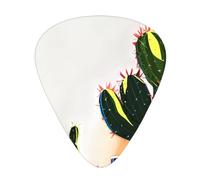 Cactus in pot Printed pick set - 12 pieces, thin, medium and thick guitar picks, suitable for guitar, bass, electric guitar and ukulele