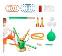 Cactus Jumping Game Toy - Outdoor Activity Set, Kids Sports Play Equipment For Children | Multifunction 4 In 1 Game Set With Pole Rocket Launch Baseball, Active Play Toy For Outdoor Party