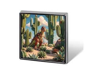 Cactus Jungle Dinosaur Lapel Pin Fashion Brooch Pin Cute Button Badges Square Button for Hat Shirt Clothing Bags Decoration