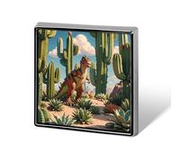 Cactus Jungle Dinosaur Lapel Pin Fashion Brooch Pin Cute Button Badges Square Button Pins Enamel Pins Metal Pinback for Hat Shirt Clothing Bags Decoration