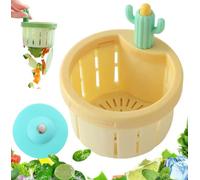 Cactus Kitchen Sink Drain Strainer, 2024 New Cactus Sink Strainer Press Automatic Dumping Basket, Multi-Functional Home Use Cactus Sink Draining Basket Filter (Yellow)