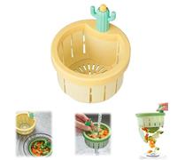 Cactus Kitchen Sink Drain Strainer,Automatic Dumping Sink Filter,Multi-Functional Cactus Sink Draining Basket For Kitchen Sinks,Press Automatic Dumping Basket, Kitchen Waste Collector Filter